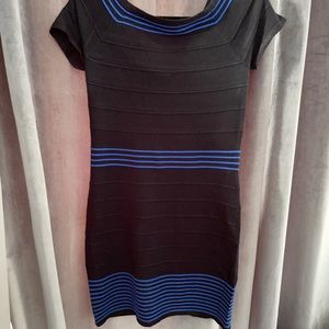 Max studio. Black with blue detail dress